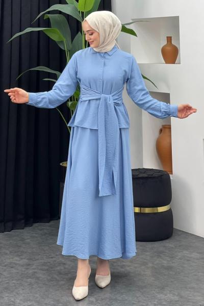 Sude Etekli Takım Bebe Mavisi