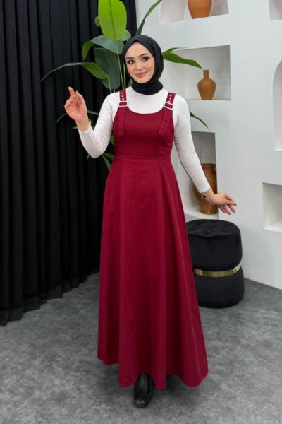 Sülfür Gabardin Jile Bordo