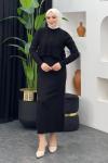 Süveterli Elbise Siyah