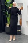 Süveterli Elbise Siyah