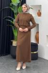 Süveterli Elbise Kahverengi