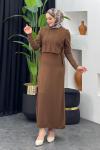 Süveterli Elbise Kahverengi