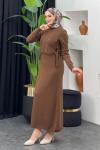 Süveterli Elbise Kahverengi