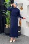 Süveterli Elbise Lacivert
