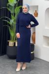 Süveterli Elbise Lacivert
