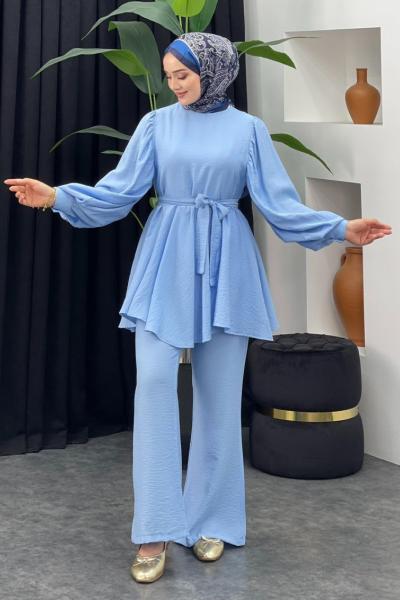 Tanya Pantolonlu Takım Bebe Mavisi