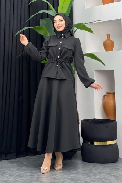 Tarz Scuba Etekli Takım Siyah