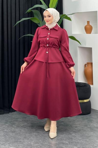 Tarz Scuba Etekli Takım Bordo