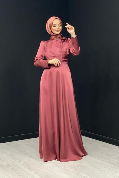 Tılsım Saten Abiye Gül Kurusu