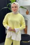 Truva Merserize Gömlek Takım Sarı