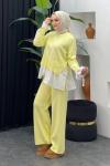 Truva Merserize Gömlek Takım Sarı
