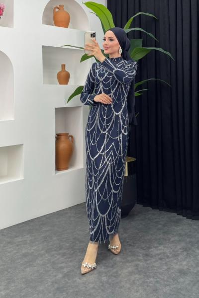 Tülay Simli Abiye Lacivert