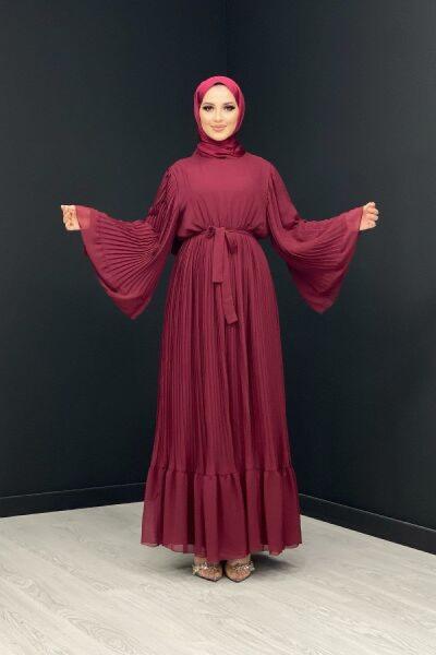 Tülin Şifon Elbise Bordo