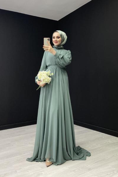 Türkan Elbise Mint Yeşili