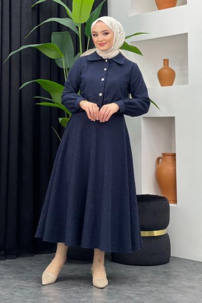 Tüvit Gömlek Etekli Takım Lacivert