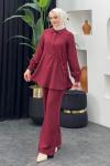 Uğur Pantolonlu Takım Bordo