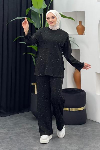 Ürdün Taşlı Takım Siyah