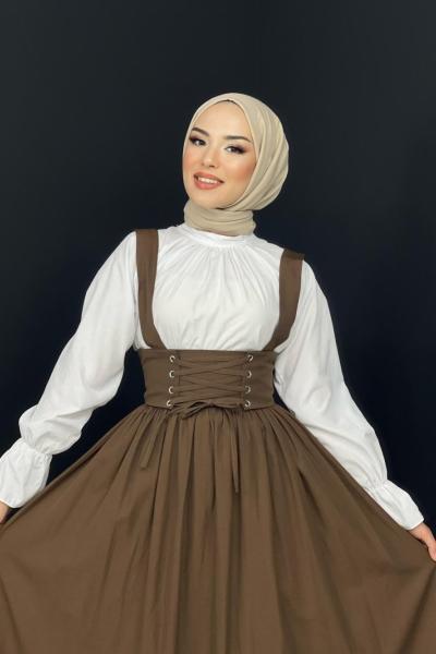 Vintage Elbise Kahverengi