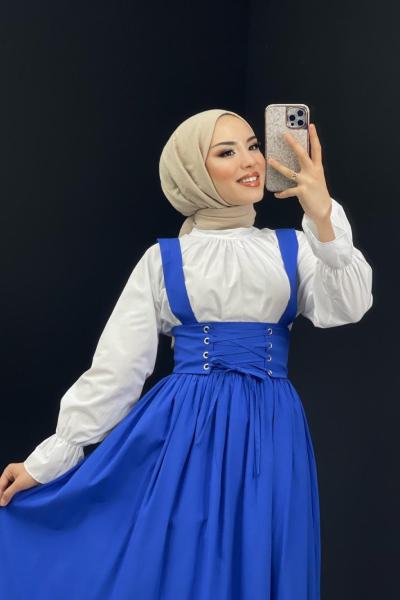 Vintage Elbise Saks Mavisi