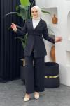 Yade Ceket Pantolonlu Takım Siyah