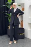 Yade Ceket Pantolonlu Takım Siyah