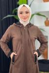 Yağmur Süet Pardesü Kahverengi