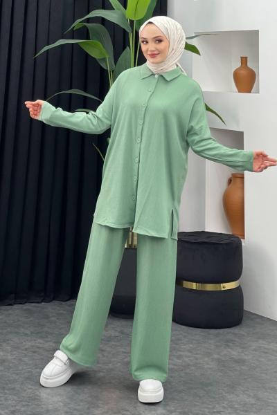 Yazlık Bürümcük Takım Mint Yeşili