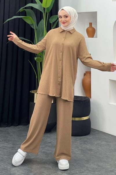 Yazlık Bürümcük Takım Sütlü Kahve