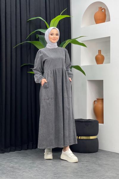 Yazlık Kot Elbise Siyah