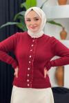 Yumuş Dantelli Hırka Kırmızı