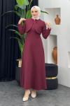 Zaman Tüvit Elbise Bordo