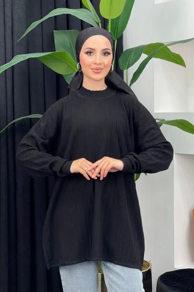 Zelal Triko Kazak Siyah